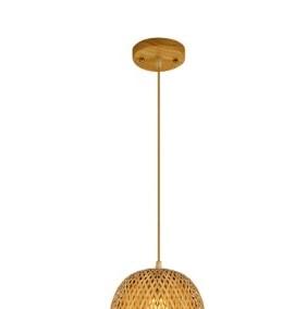 Lustre en rotin ovale