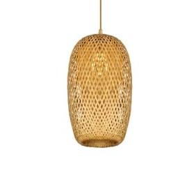 Lustre en rotin ovale