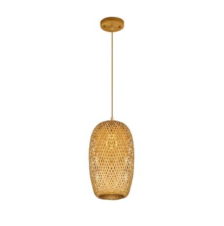 Lustre en rotin ovale