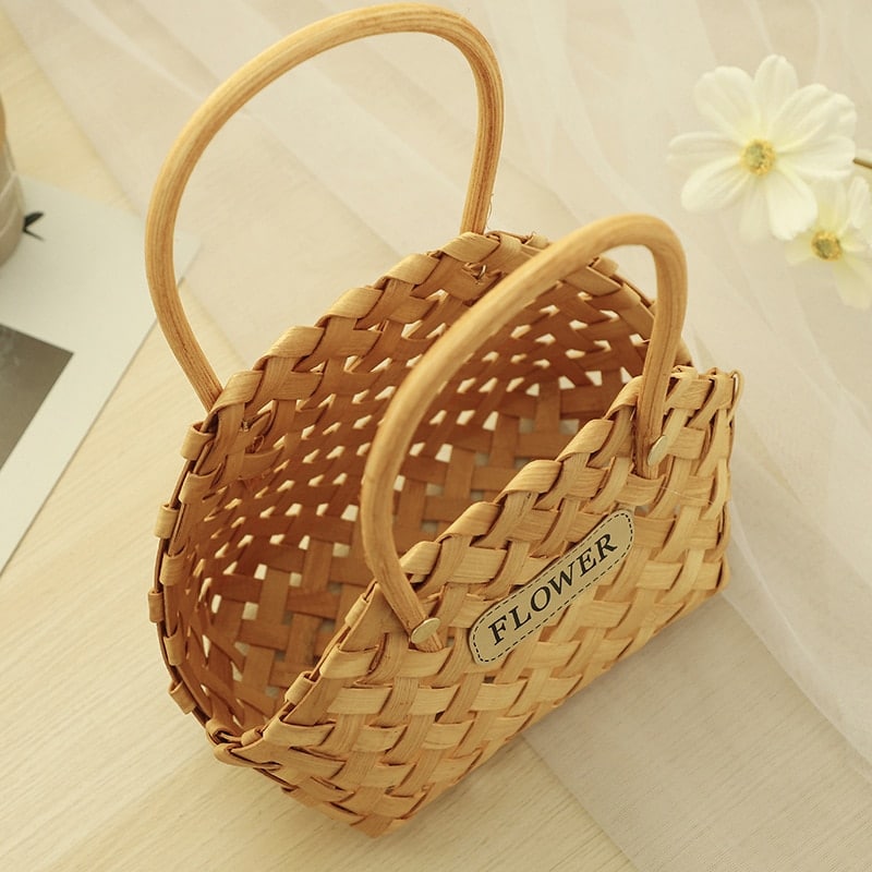 Mini panier à fleurs tissé