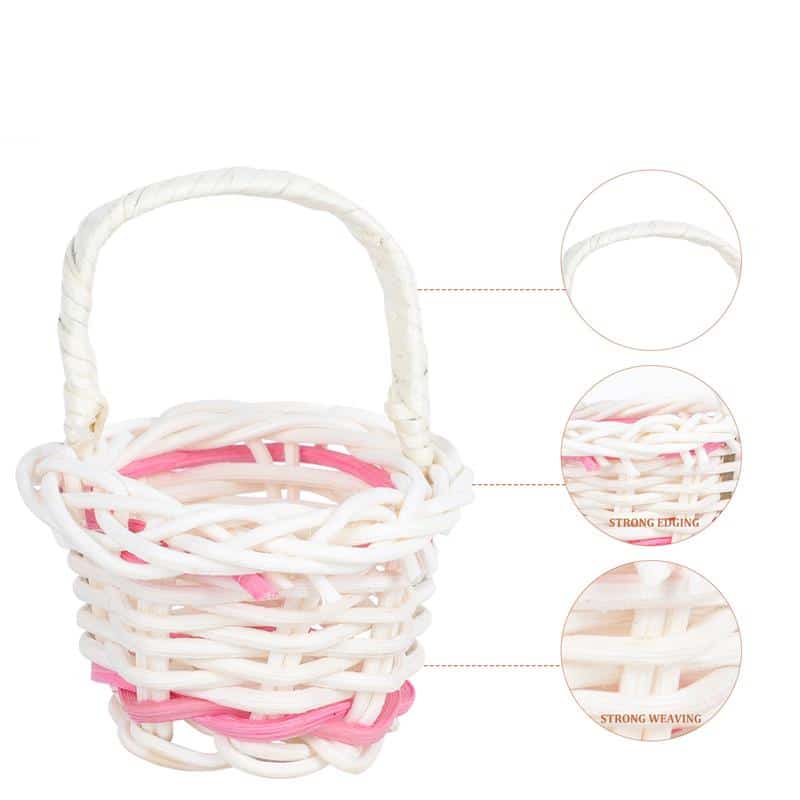 Mini panier de fleurs tissé à la main, 10 pièces