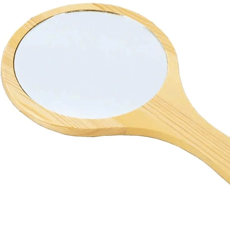 Miroir Bambou Rond et Portable Fait à la Main