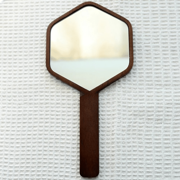 Miroir Bois Massif Style Vintage avec Poignée