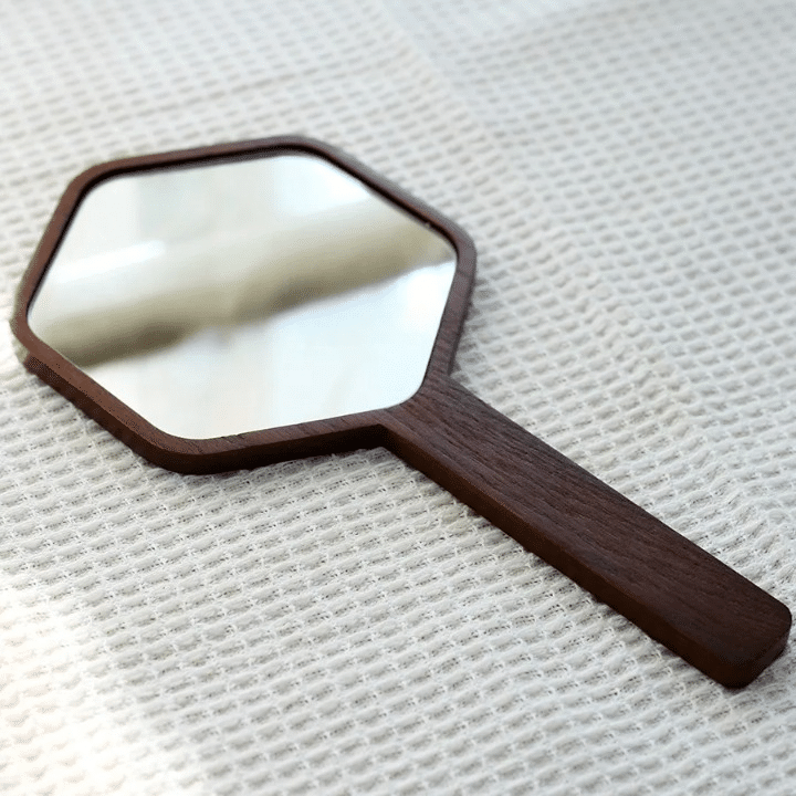 Miroir Bois Massif Style Vintage avec Poignée