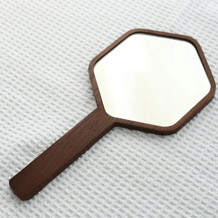 Miroir Bois Massif Style Vintage avec Poignée
