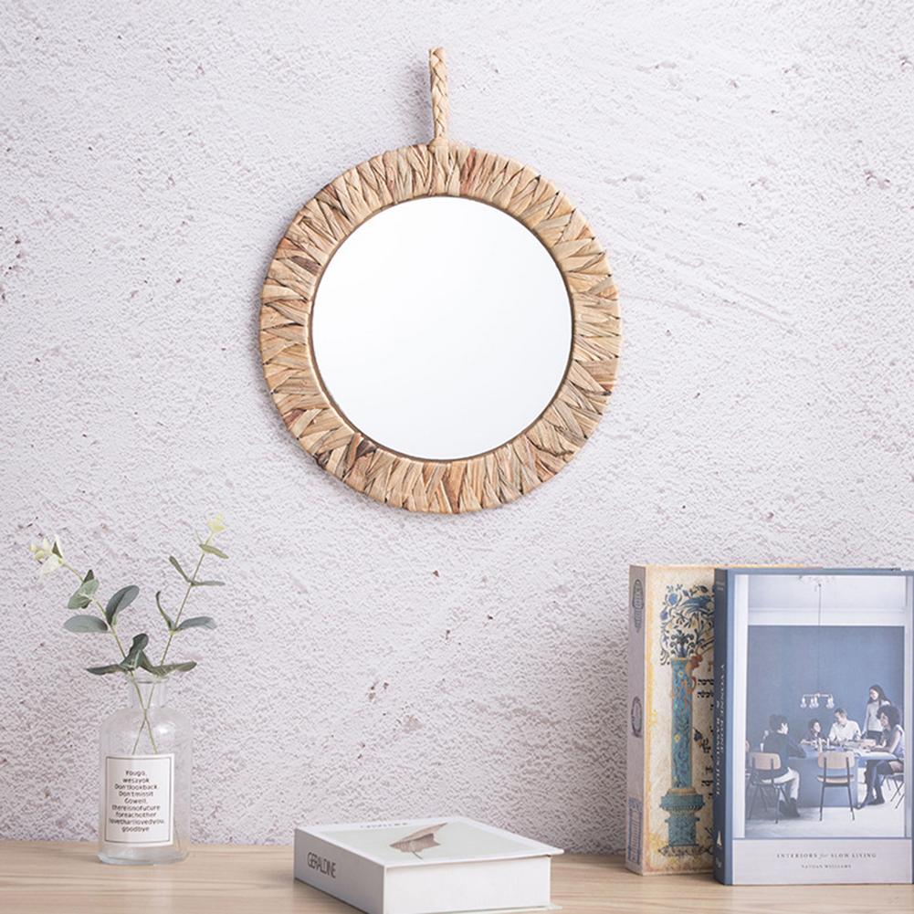 Miroir soleil en rotin naturel