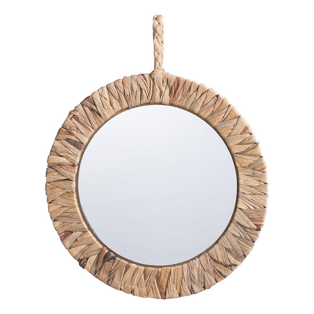 Miroir soleil en rotin naturel