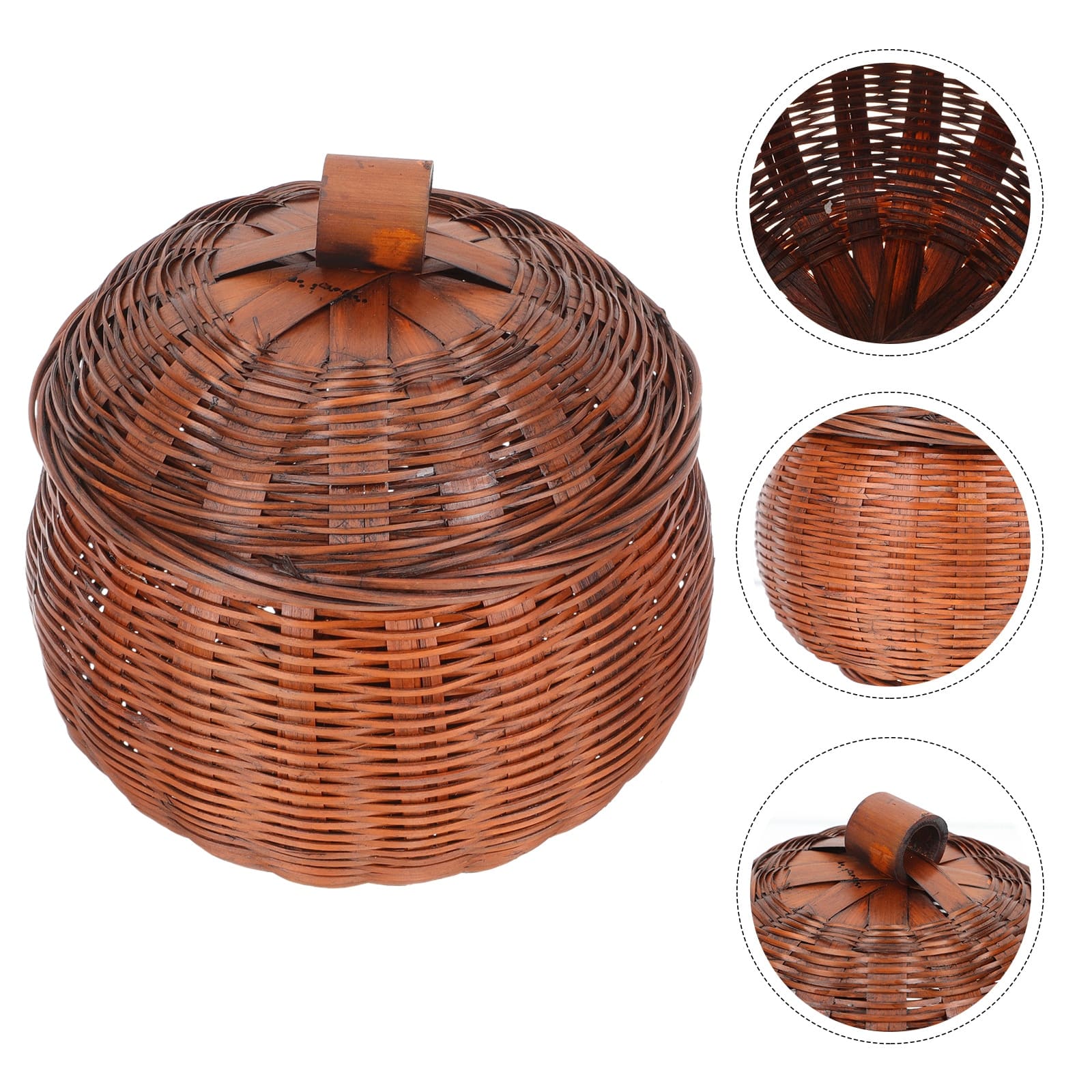 Panier à œufs rétro en rotin tissé