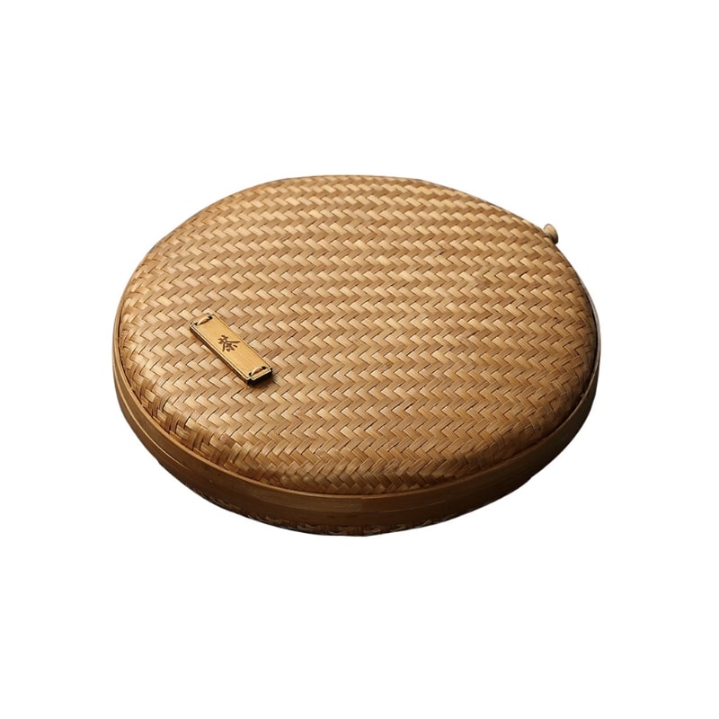 Panier à thé en rotin fait à la main avec couvercle