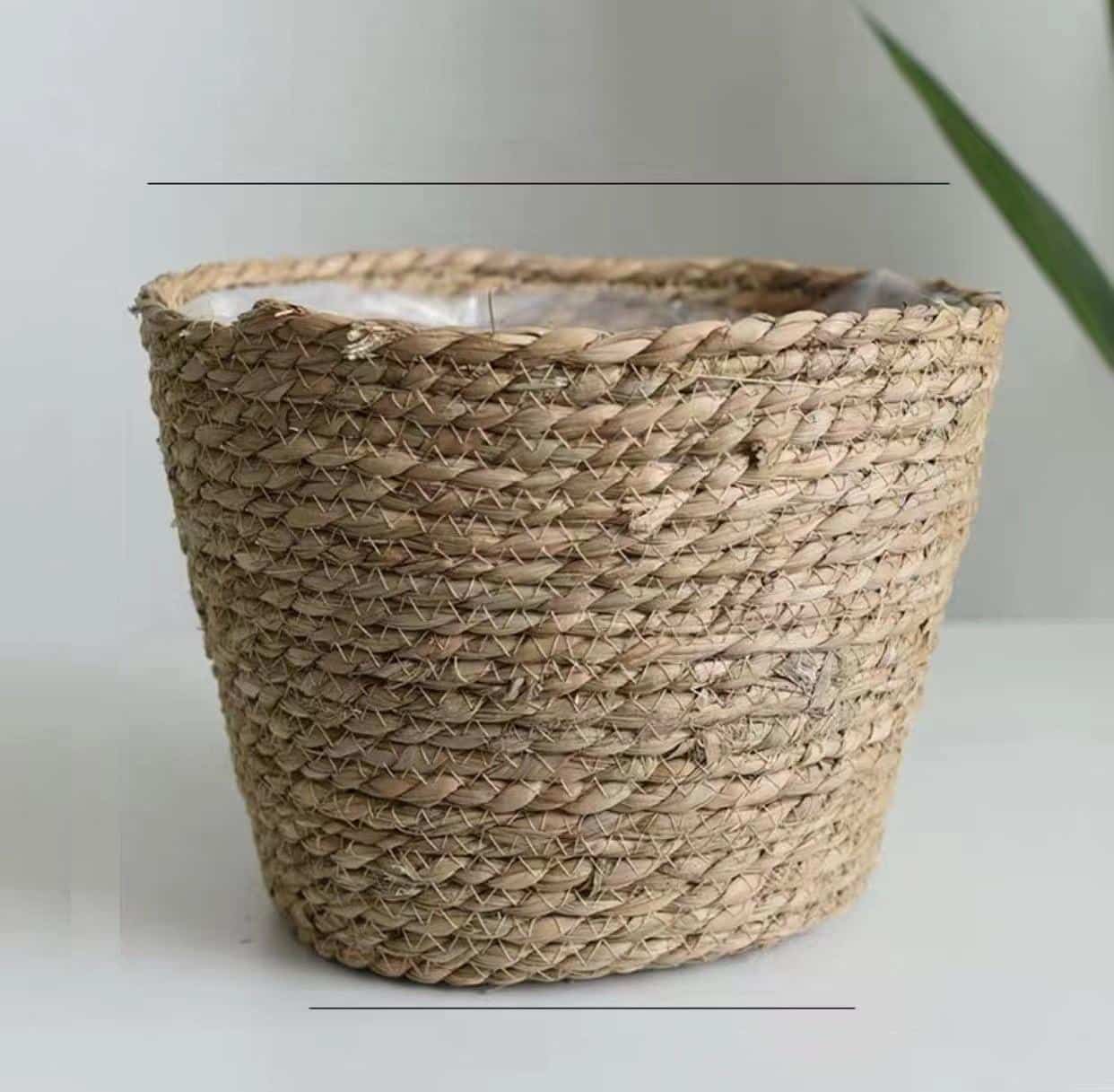 Panier de rangement en osier naturel pour jardin fleurs ou linge