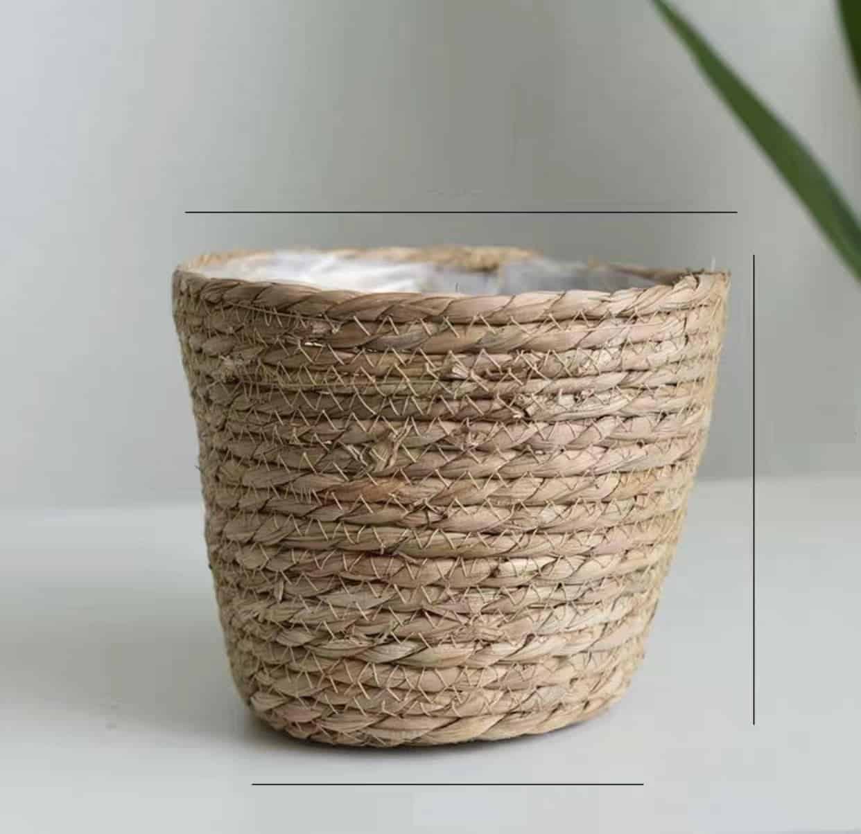 Panier de rangement en osier naturel pour jardin fleurs ou linge