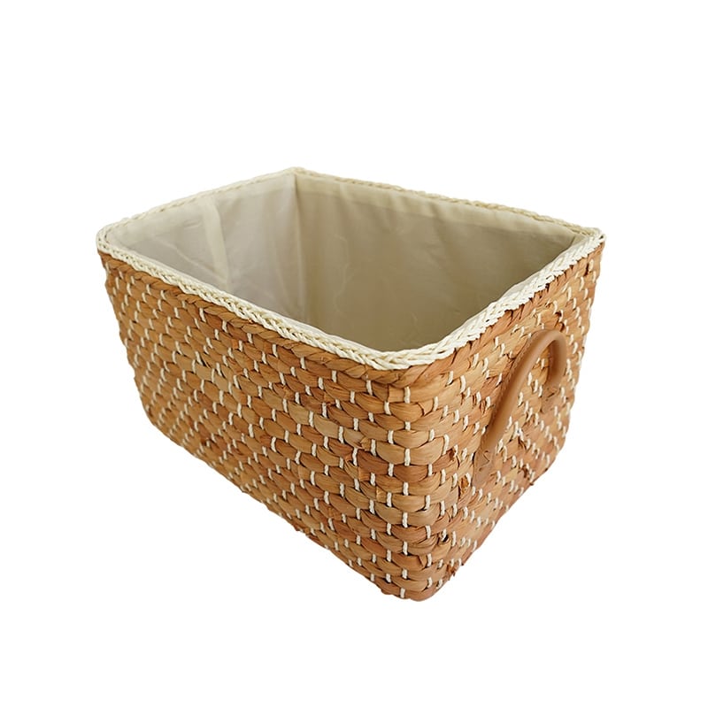 Panier de rangement en osier tissé à la main avec poignées