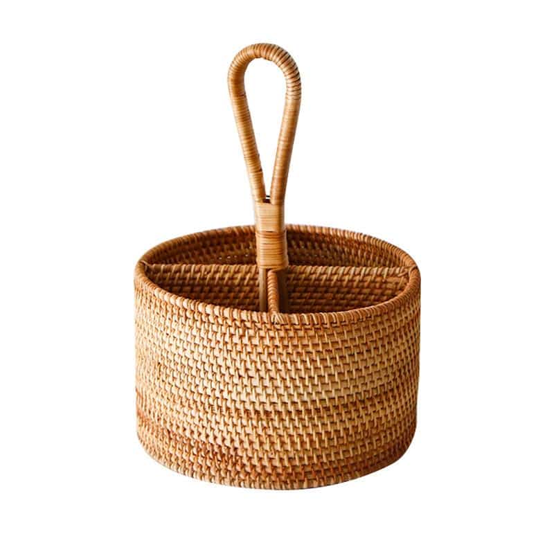 Panier de rangement en rotin à grille domestique
