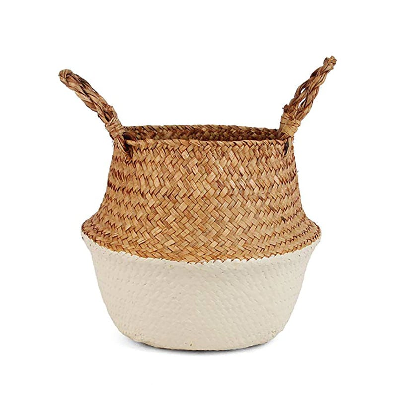 Panier de rangement en rotin style Bohème bicolore