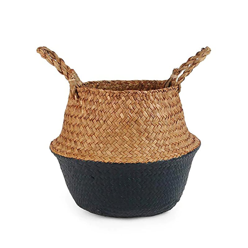 Panier de rangement en rotin style Bohème bicolore