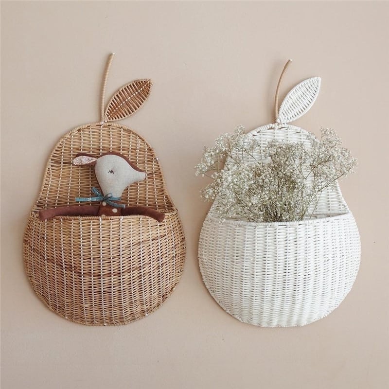 Panier de rangement en rotin Vintage en forme de poire pour bébé
