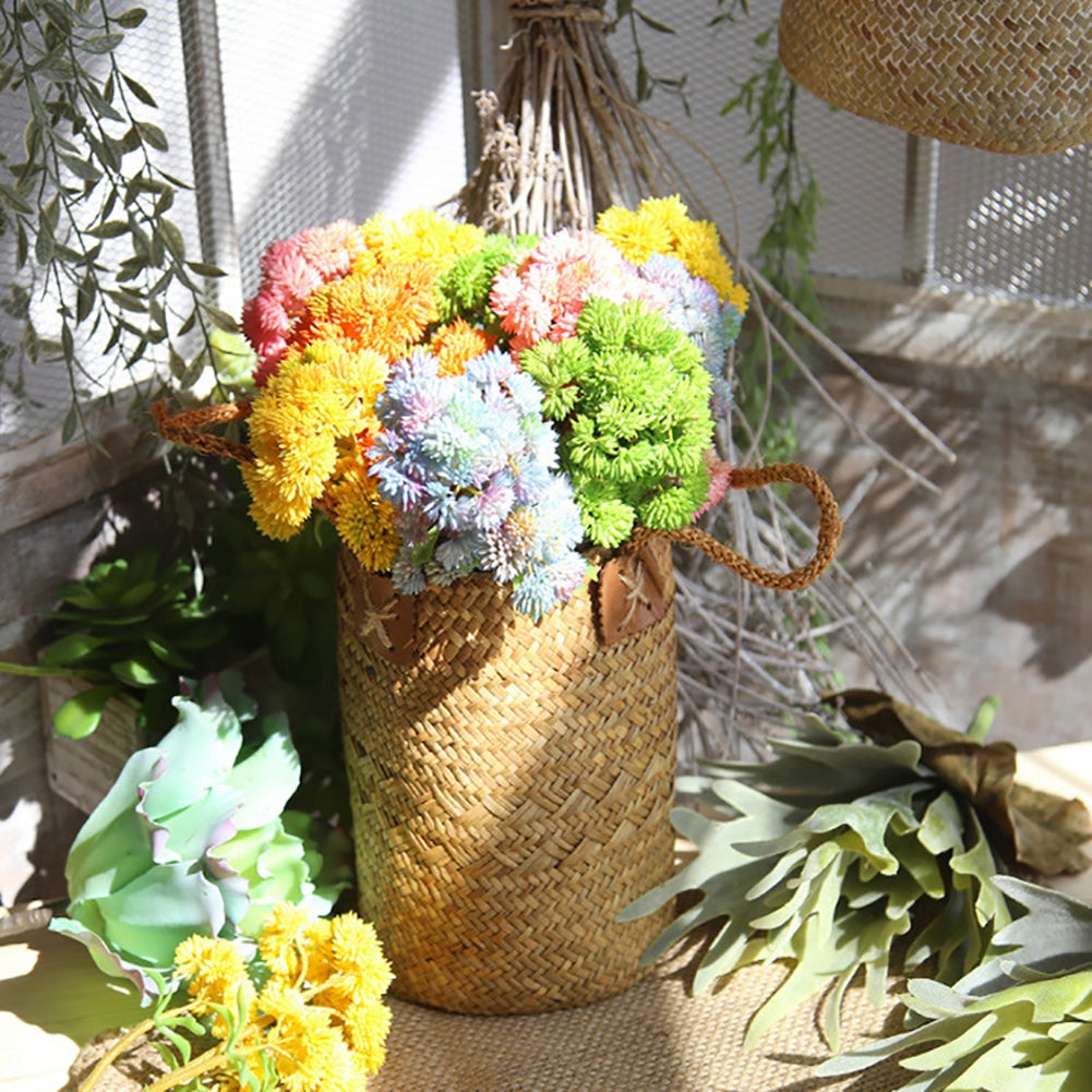 Panier de rangement nordique vintage marron de jardinage de fruits tissé à la main