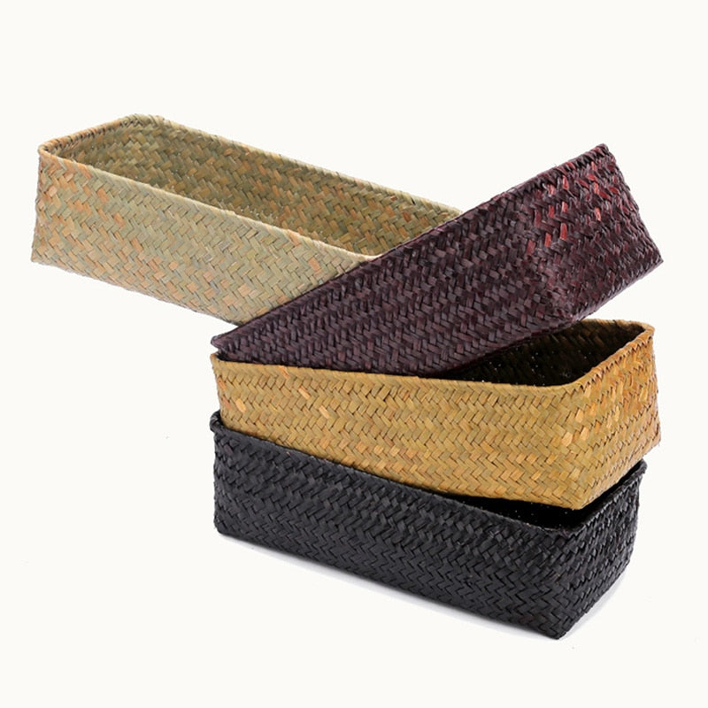 Panier de rangement pratique en rotin tissé