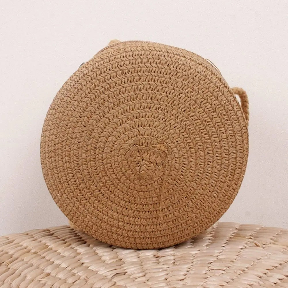 Panier Effet Osier Marron et Rond