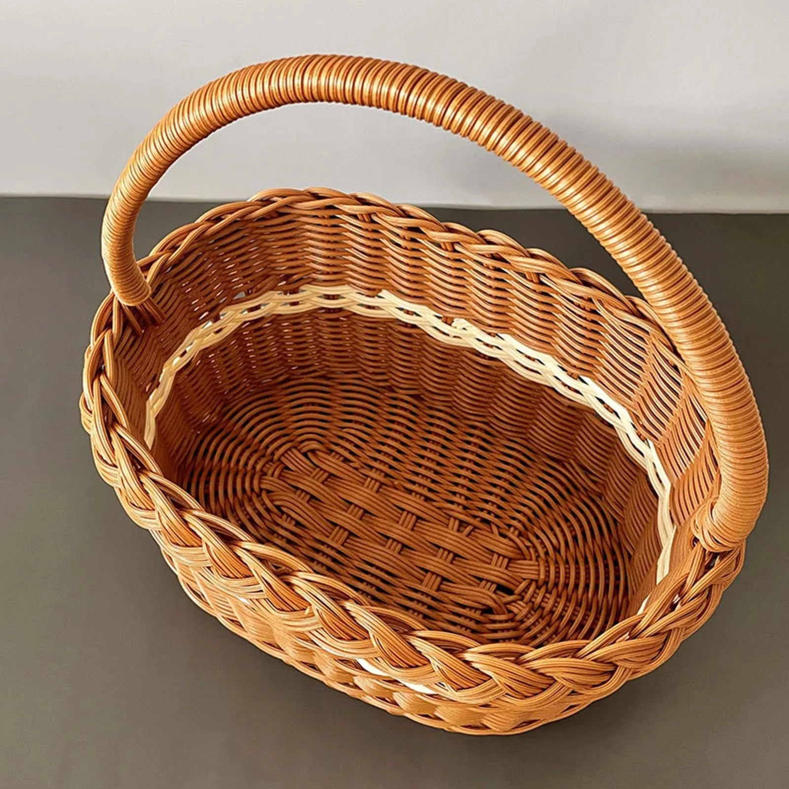 Panier Effet Osier Tressé avec Liseré