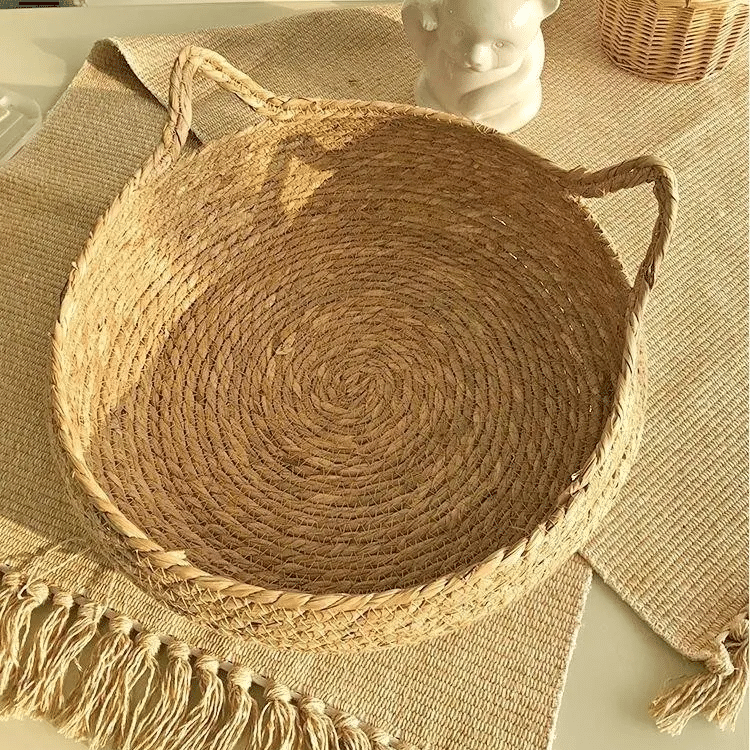 Panier Effet Rotin Respirant Style Lit pour Chat