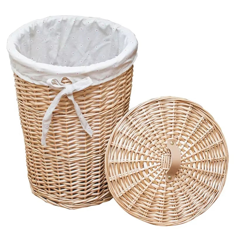 Panier à Linge Rotin et Coton