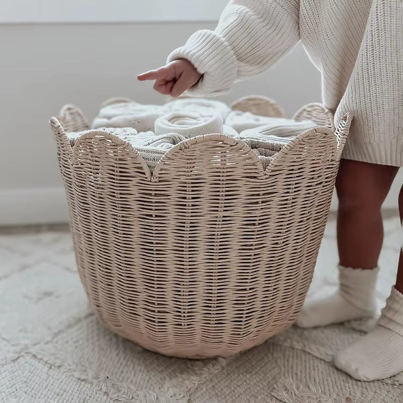 Panier à Linge Rotin Décoratif et Nordique