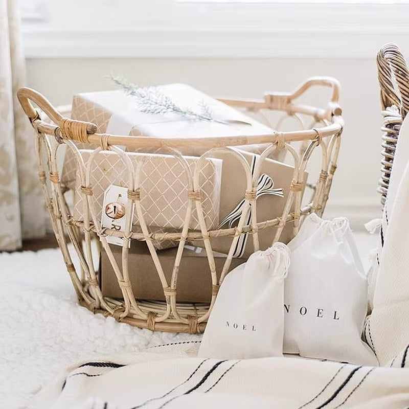 Panier à Linge Rotin Ouvert et Artisanal