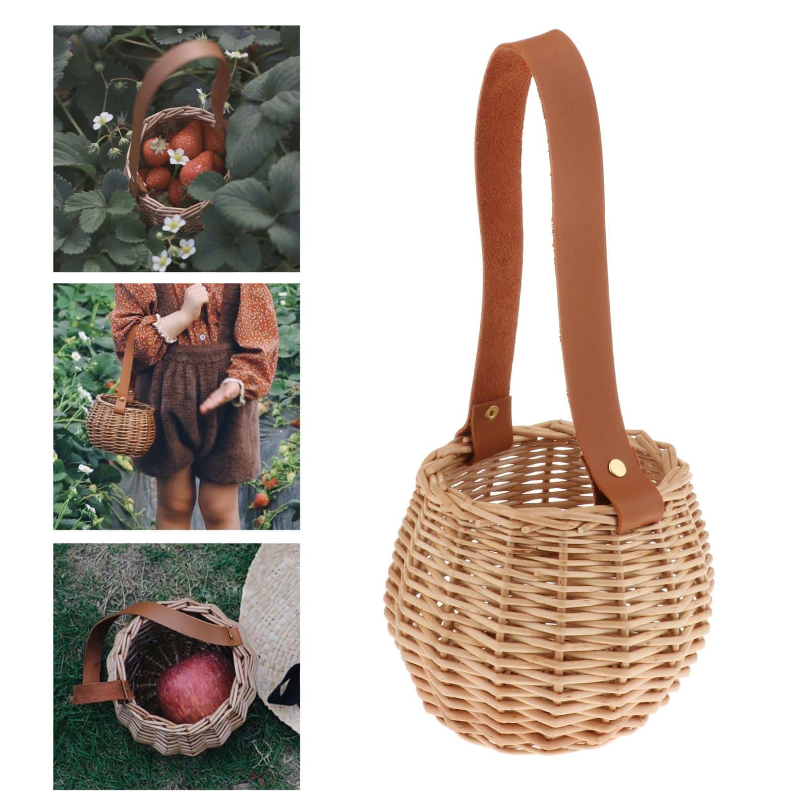 Panier porte plante en rotin et osier