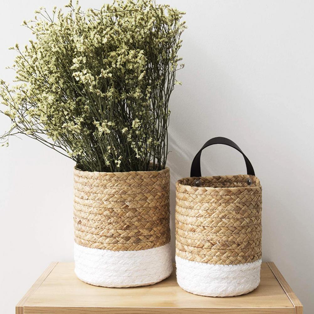 Panier porte plante suspendu en rotin