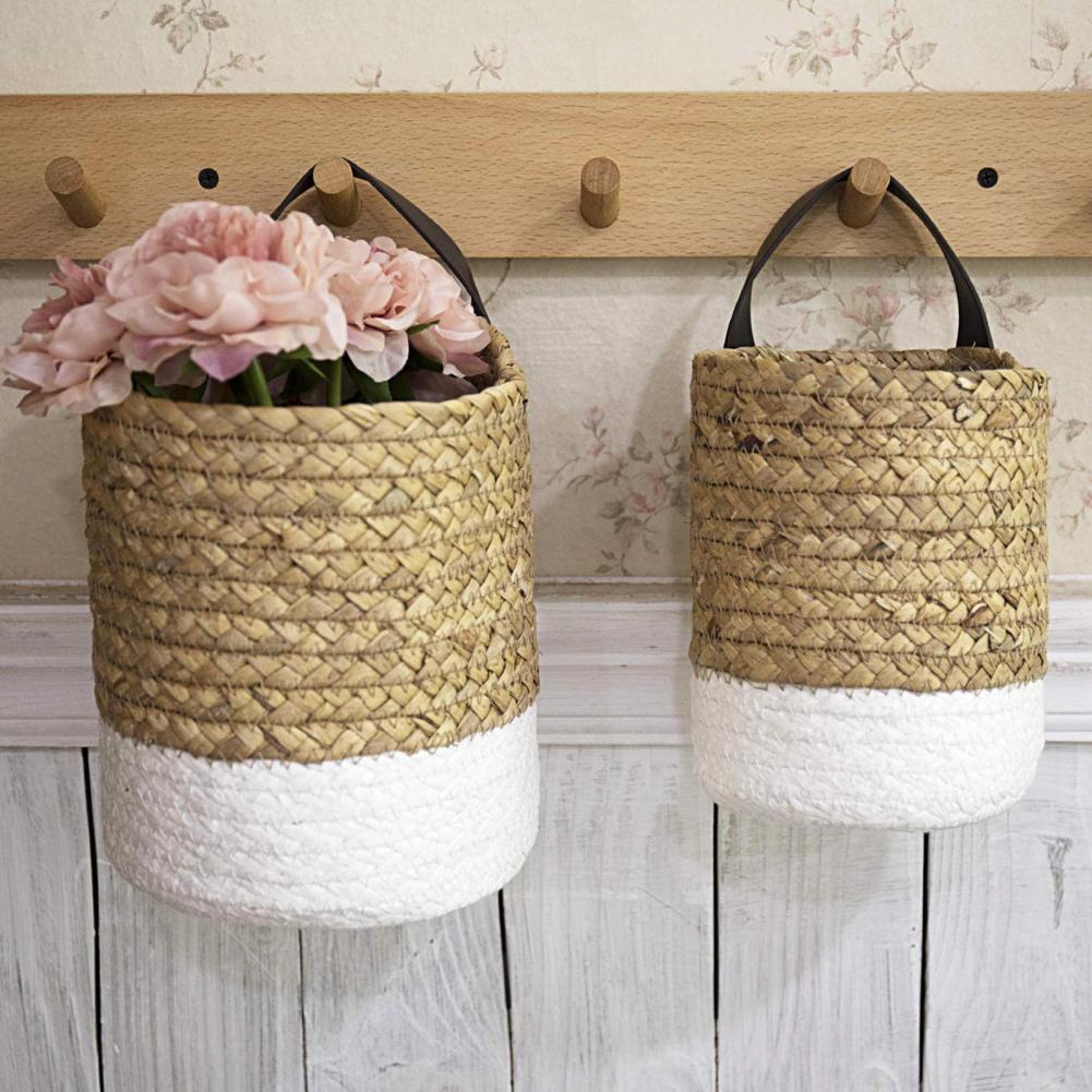 Panier porte plante suspendu en rotin