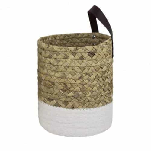 Panier porte plante suspendu en rotin