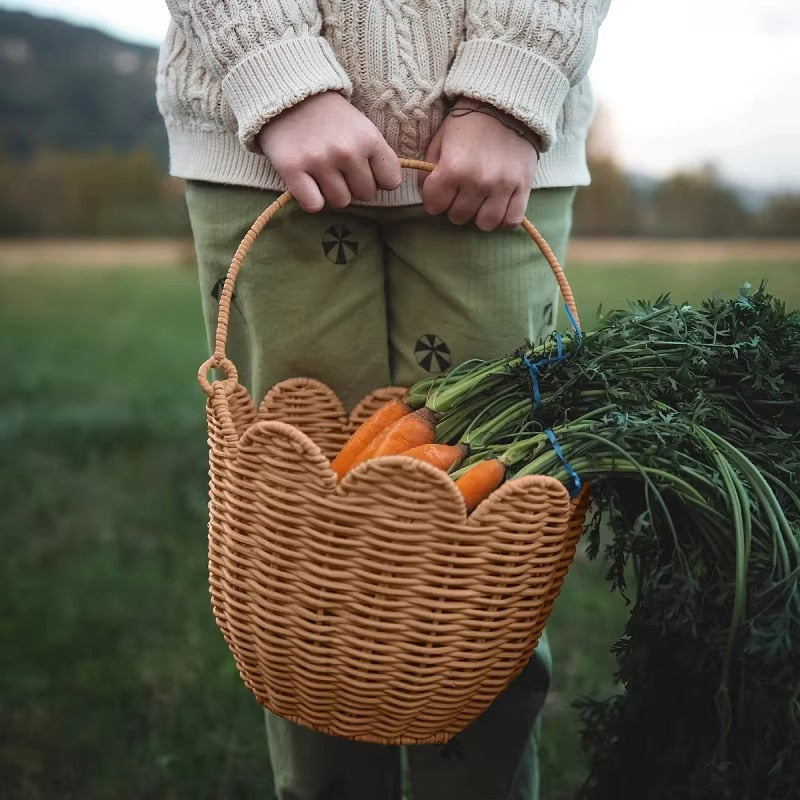 Panier Rangement Effet Rotin Style Nordique
