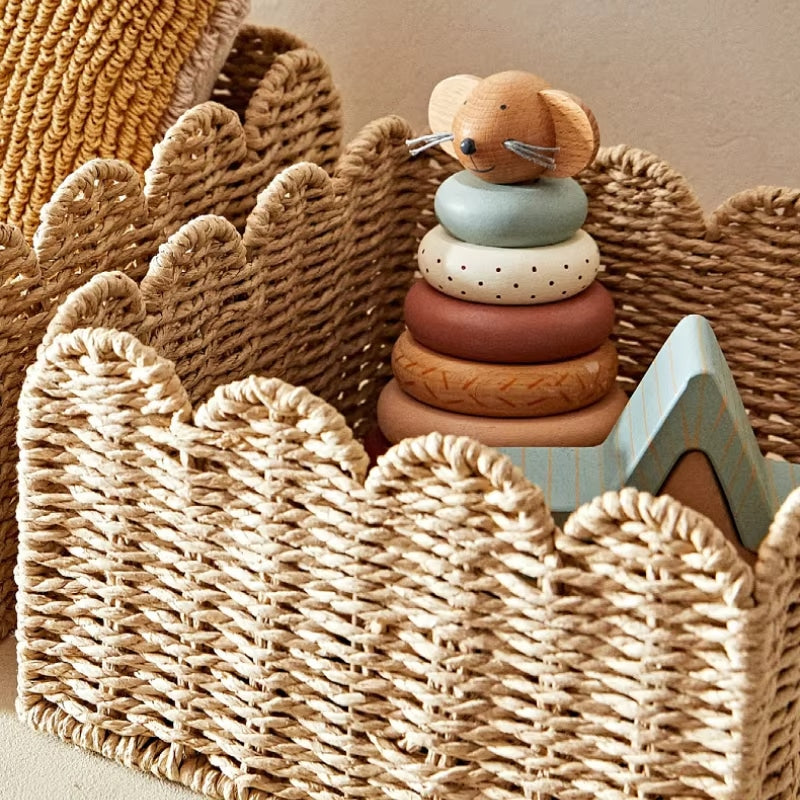 Panier Rangement Rotin Tissé et Original