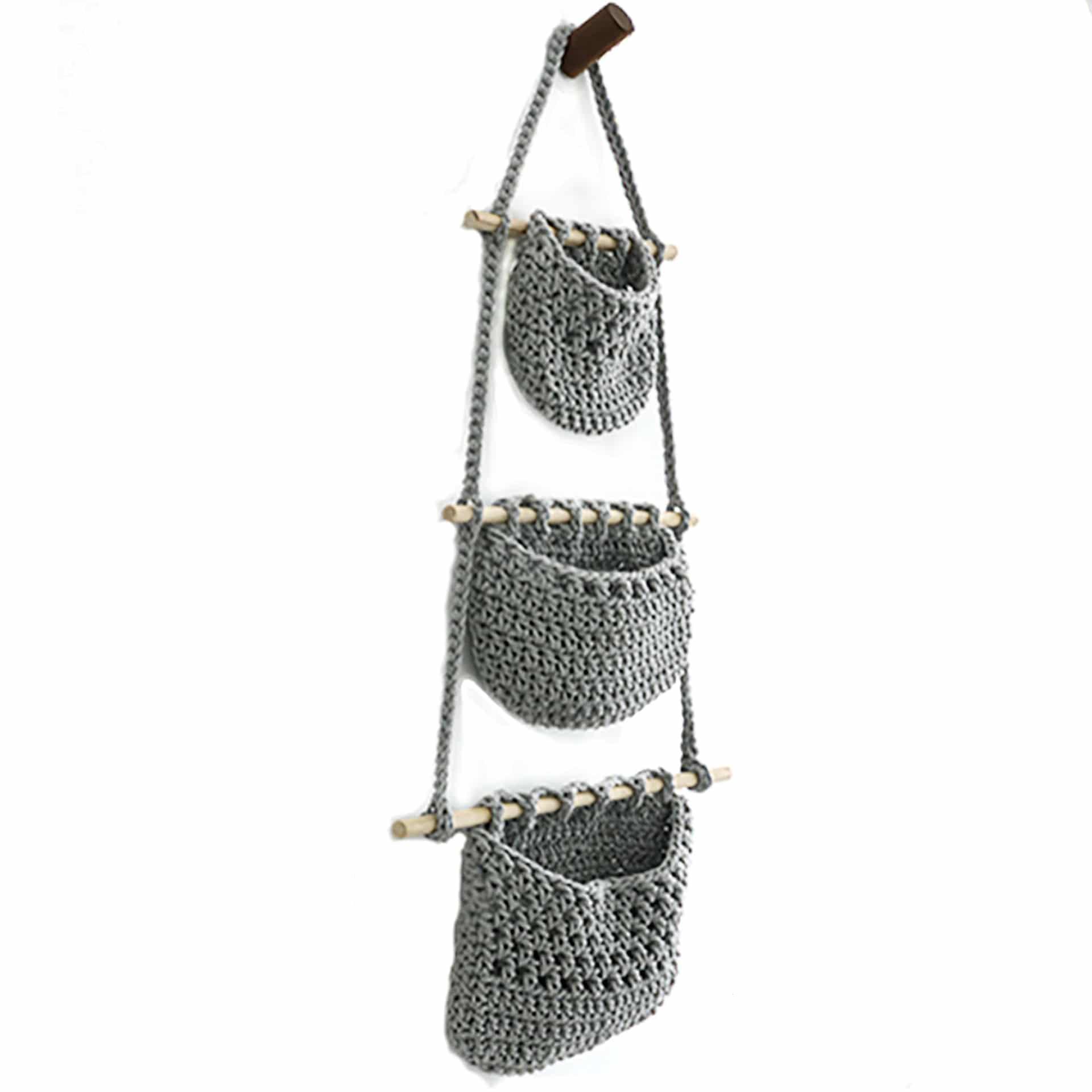 Panier tissé par trois de rangement à suspension murale tissé