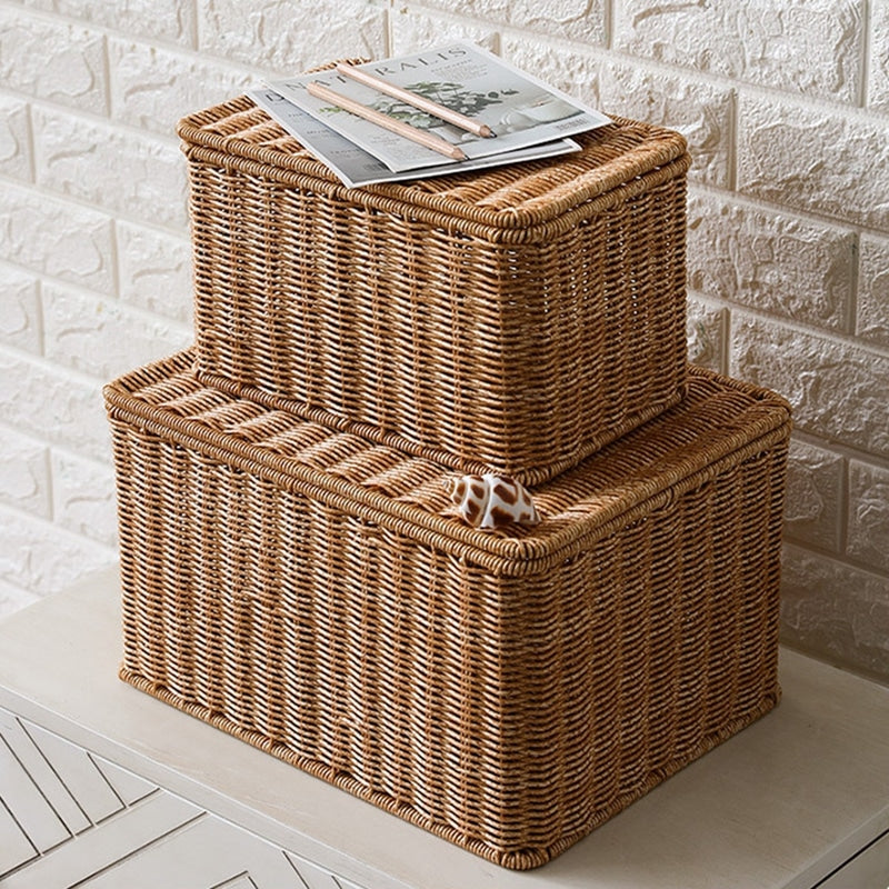 Paniers de rangement grande taille pour la maison avec couvercle