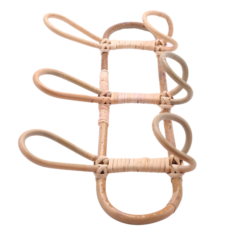 Patère 3 crochets en rotin clair