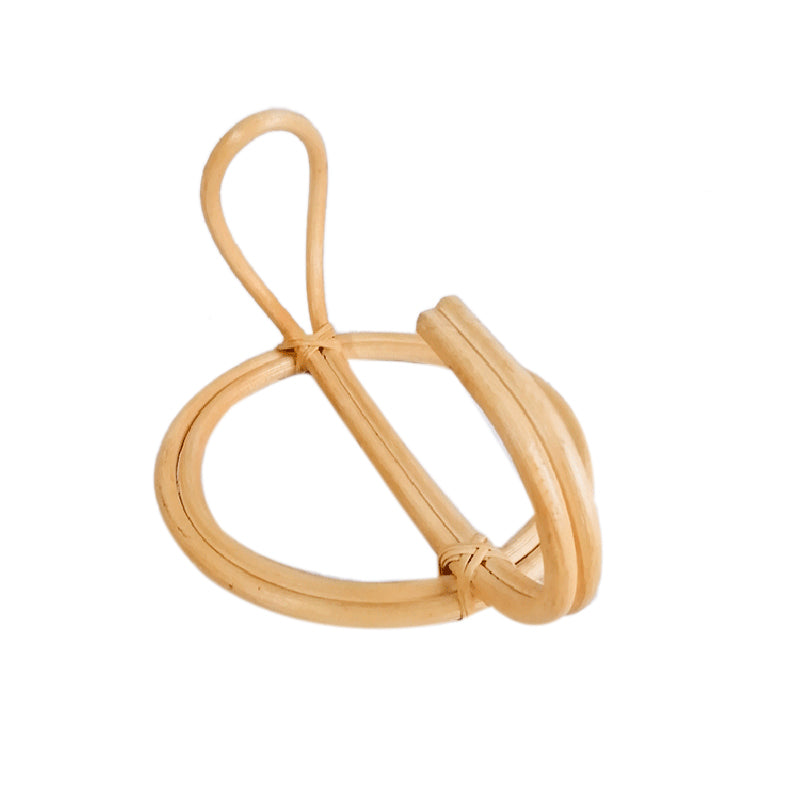 Patère ronde simple en rotin naturel