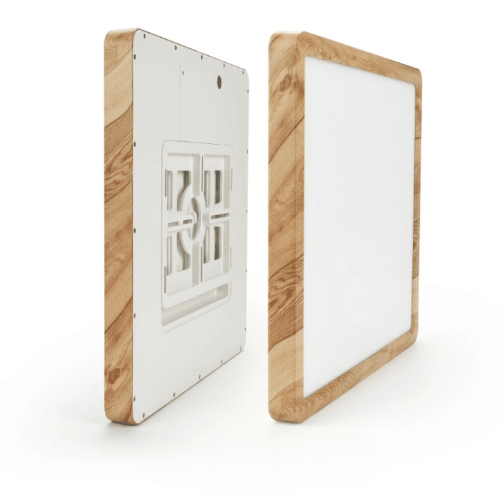 Plafonnier Bois LED Carré au Design Moderne