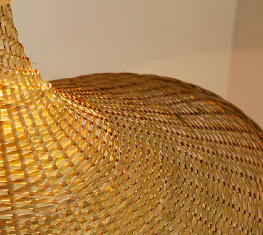 Plafonnier design suspendu en rotin, bambou et osier fait à la main