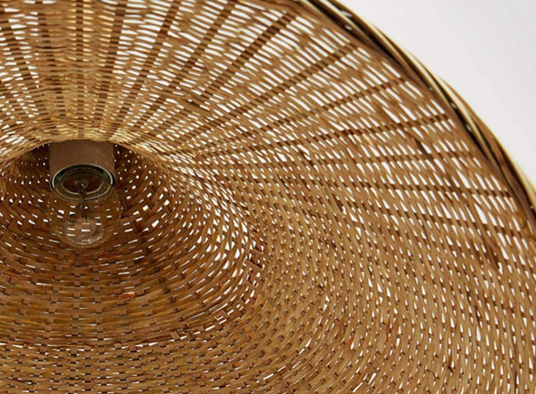 Plafonnier design suspendu en rotin, bambou et osier fait à la main
