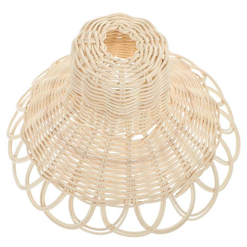 Plafonnier en rotin blanc