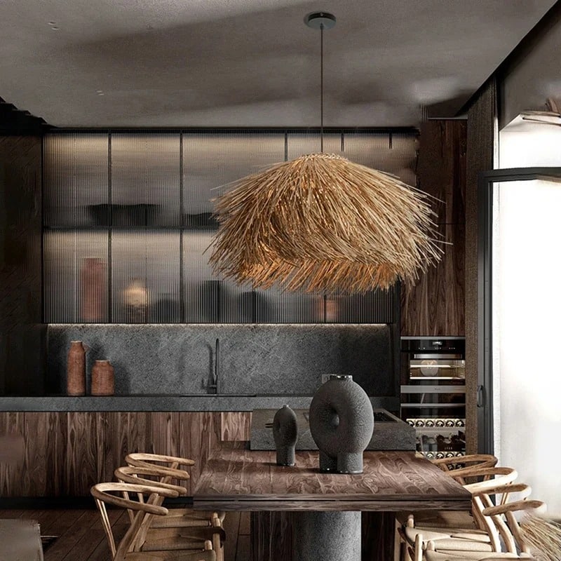 Plafonnier suspendu en osier design