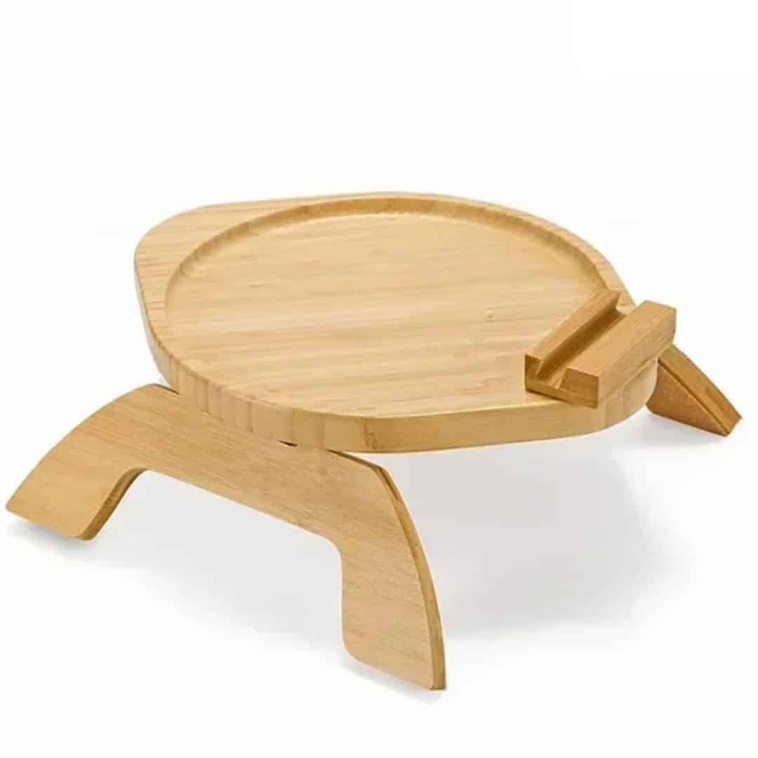 Plateau Bambou Pliable avec Porte Téléphone