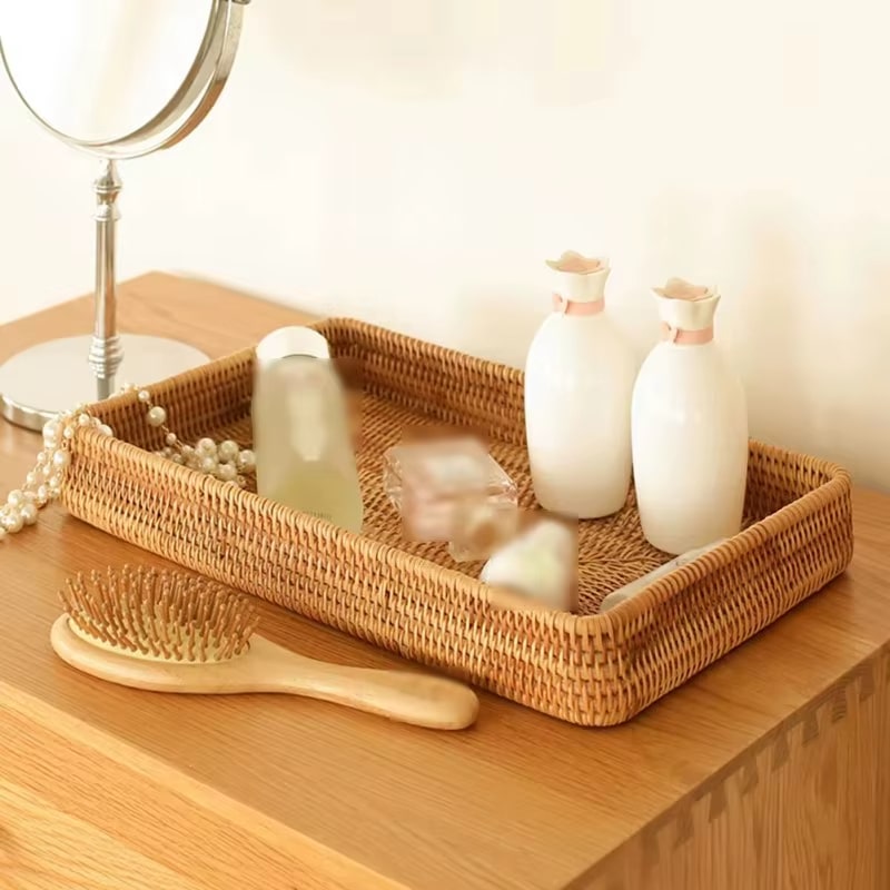 Plateau Effet Rotin Artisanal