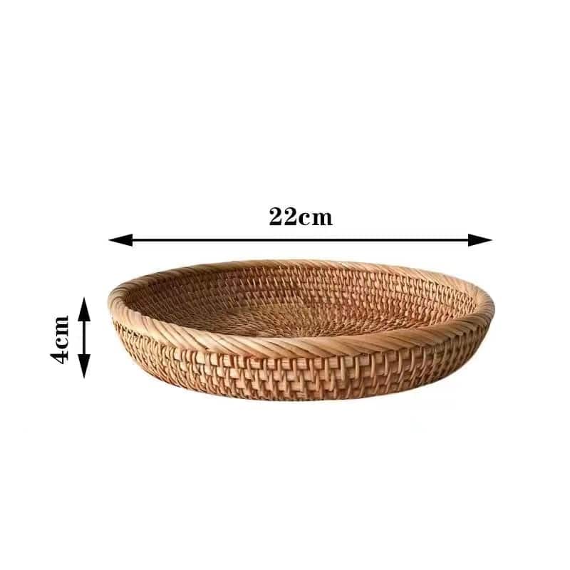 Plateau rond en rotin véritable 3 tailles