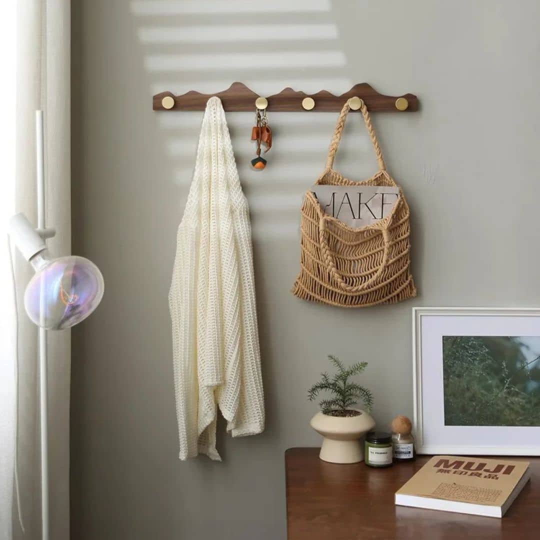 Porte Manteau Mural Chic en Bois