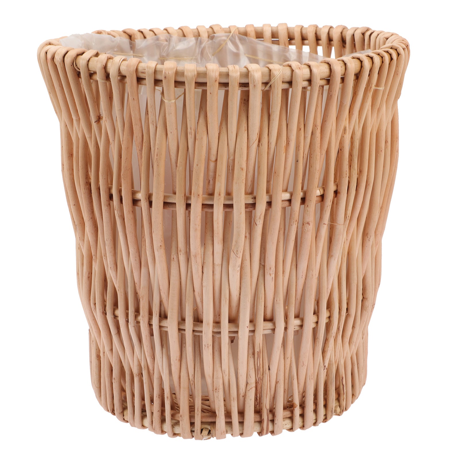 Poubelle ronde tissée en rotin
