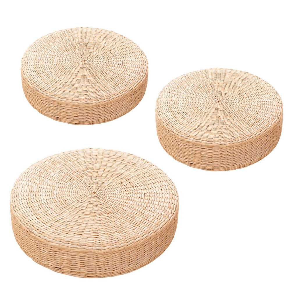 Pouf circulaire en rotin