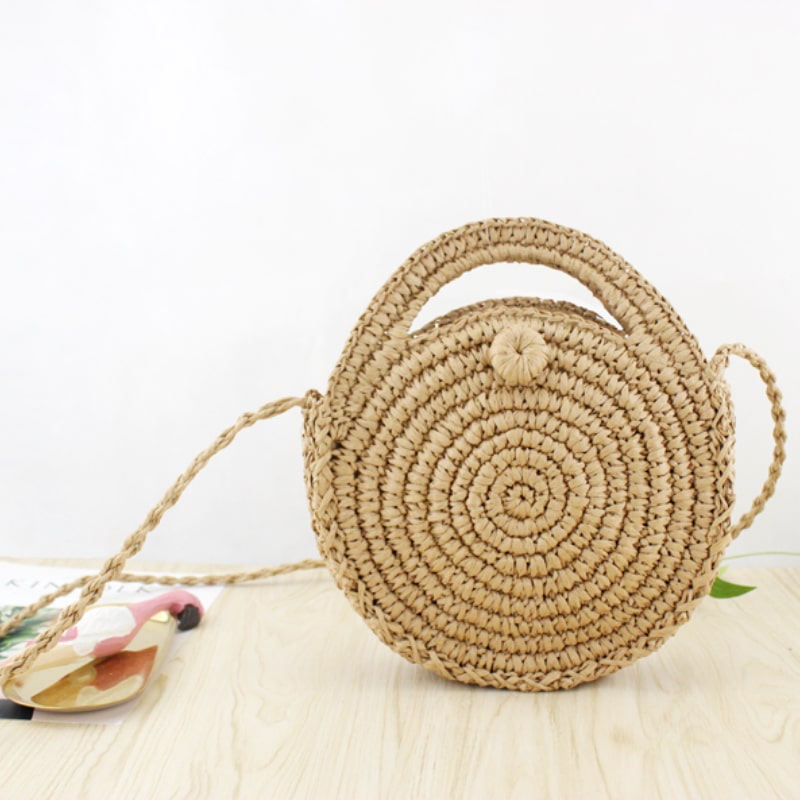 Sac bandoulière en paille tissé à la main pour femme
